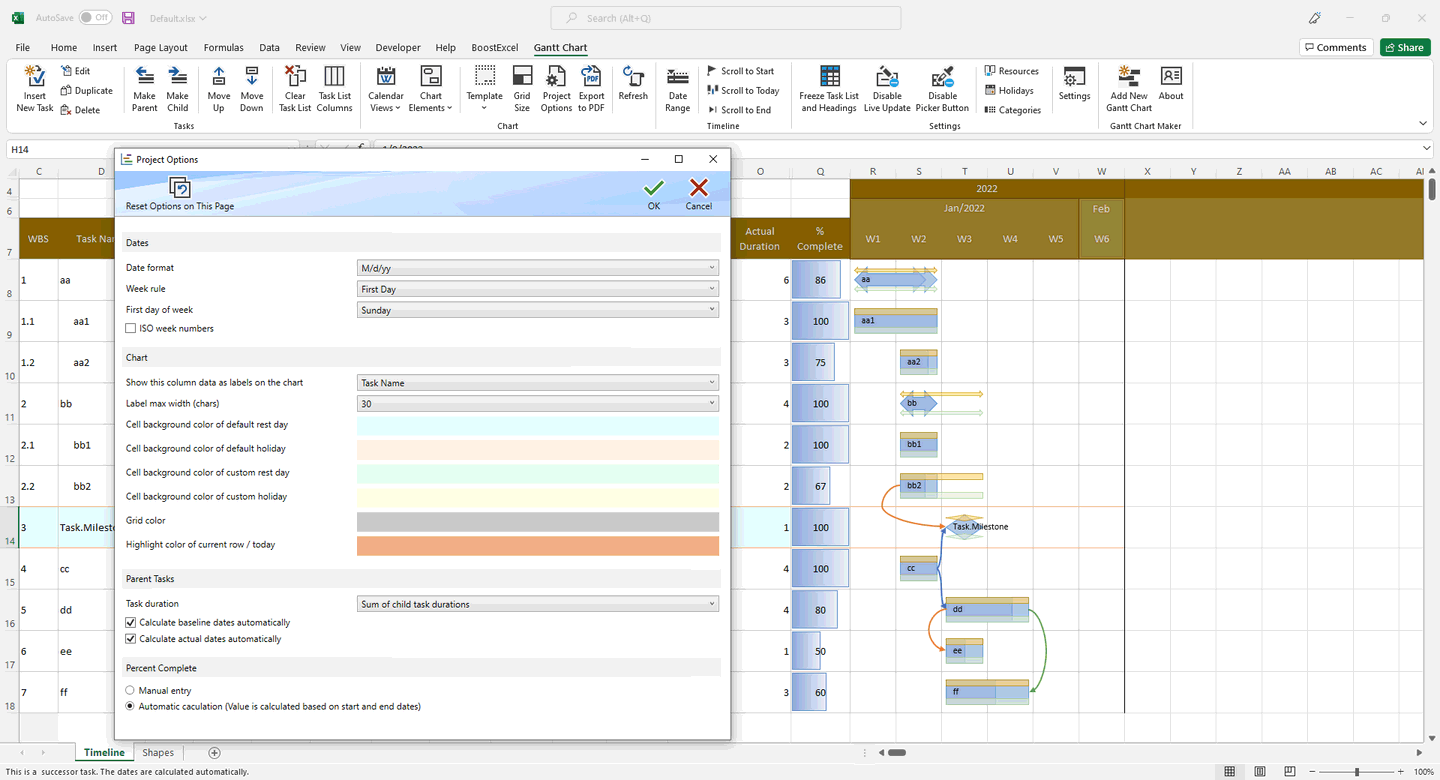 Make Gantt Chart And Project Plan In Excel 0613