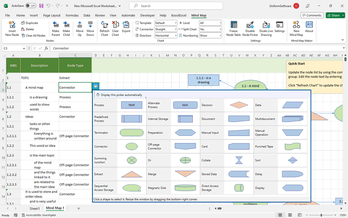 Mind Map Maker For Excel And The Free Way Of Creating Mind Maps   Edit Node List 700 